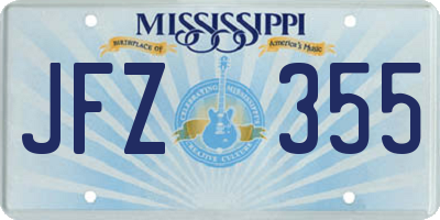 MS license plate JFZ355