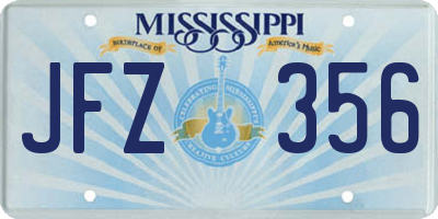 MS license plate JFZ356