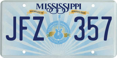 MS license plate JFZ357