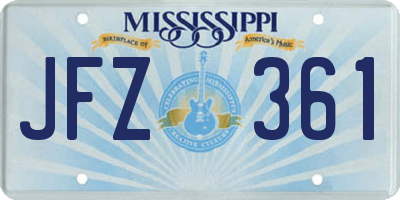 MS license plate JFZ361