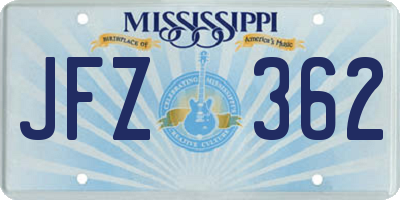 MS license plate JFZ362