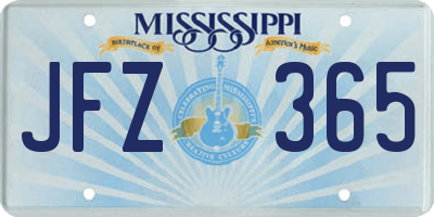 MS license plate JFZ365