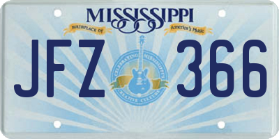 MS license plate JFZ366