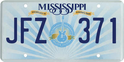 MS license plate JFZ371