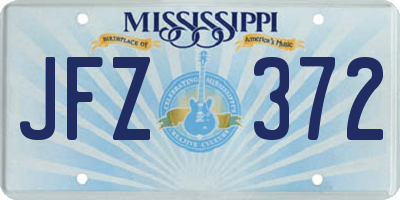 MS license plate JFZ372
