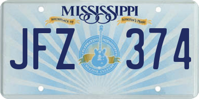 MS license plate JFZ374