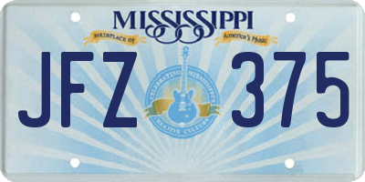 MS license plate JFZ375