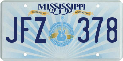 MS license plate JFZ378