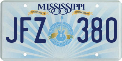 MS license plate JFZ380