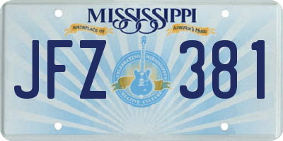 MS license plate JFZ381