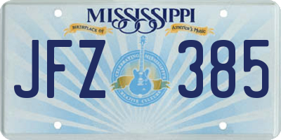 MS license plate JFZ385