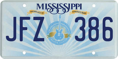 MS license plate JFZ386