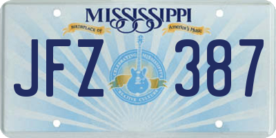 MS license plate JFZ387