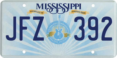 MS license plate JFZ392