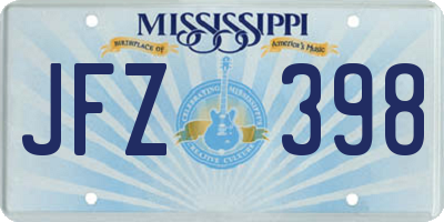 MS license plate JFZ398