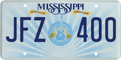 MS license plate JFZ400