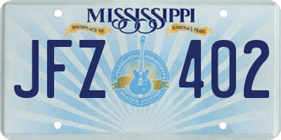 MS license plate JFZ402