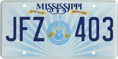 MS license plate JFZ403