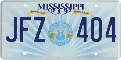 MS license plate JFZ404