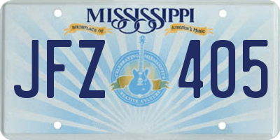 MS license plate JFZ405