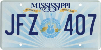 MS license plate JFZ407