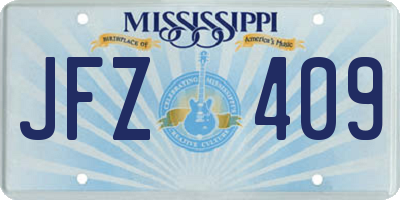 MS license plate JFZ409