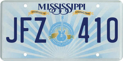 MS license plate JFZ410