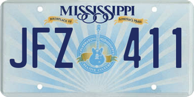 MS license plate JFZ411