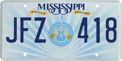 MS license plate JFZ418