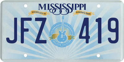 MS license plate JFZ419