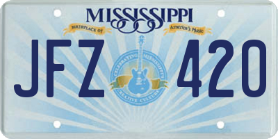 MS license plate JFZ420