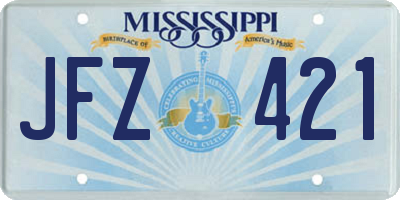 MS license plate JFZ421