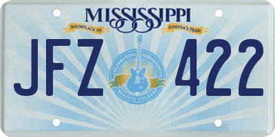 MS license plate JFZ422
