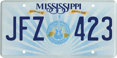 MS license plate JFZ423