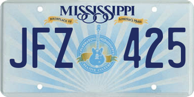 MS license plate JFZ425
