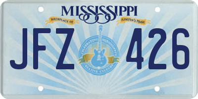 MS license plate JFZ426