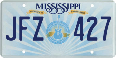 MS license plate JFZ427