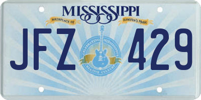MS license plate JFZ429