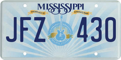 MS license plate JFZ430