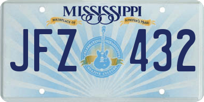 MS license plate JFZ432