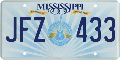 MS license plate JFZ433
