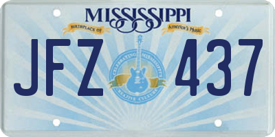 MS license plate JFZ437