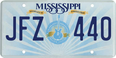MS license plate JFZ440
