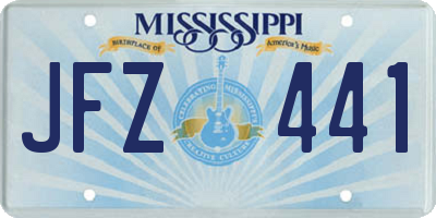 MS license plate JFZ441