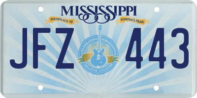 MS license plate JFZ443