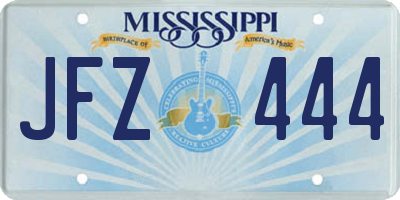 MS license plate JFZ444