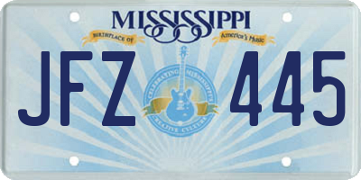 MS license plate JFZ445