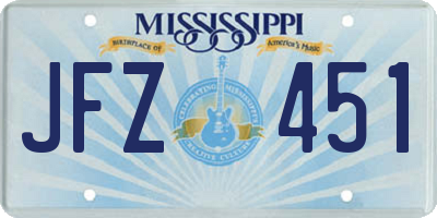 MS license plate JFZ451