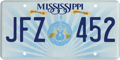 MS license plate JFZ452
