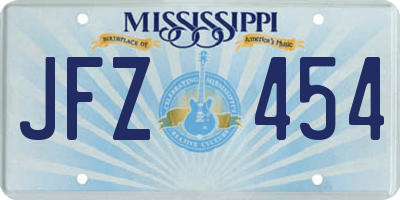 MS license plate JFZ454